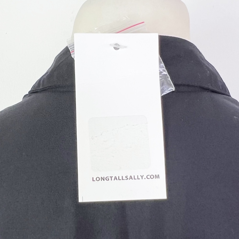 Long Tall Sally Black Short Sleeve Tiered Buffet Button Front Dress UK Size 12 - Picture 7 of 7